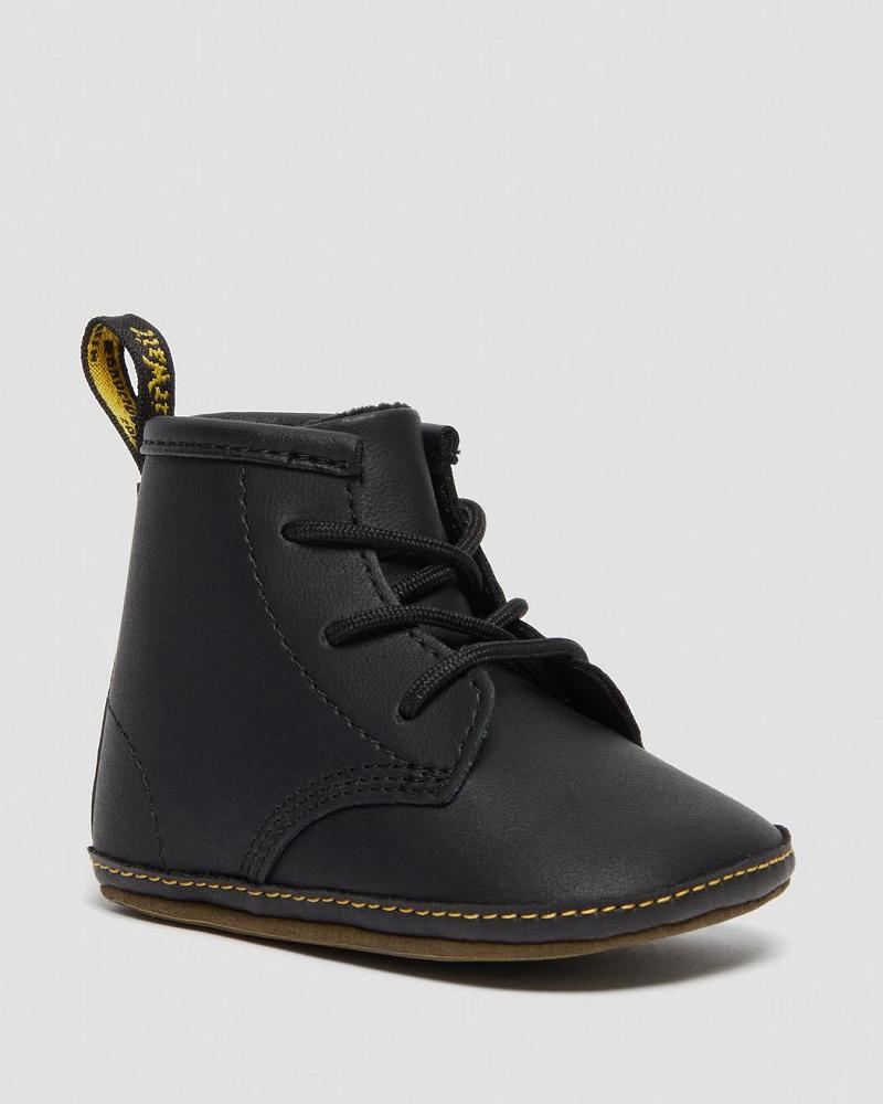 Black Kids\' Dr Martens Newborn 1460 Auburn Leather Booties Casual Boots | CA 662QMA